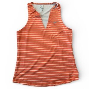 ✔️Nike Women's Coral and White Striped Tank Top✔️